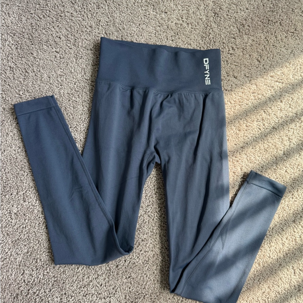 Womens Slate Blue Leggings by DFYNE Size XS